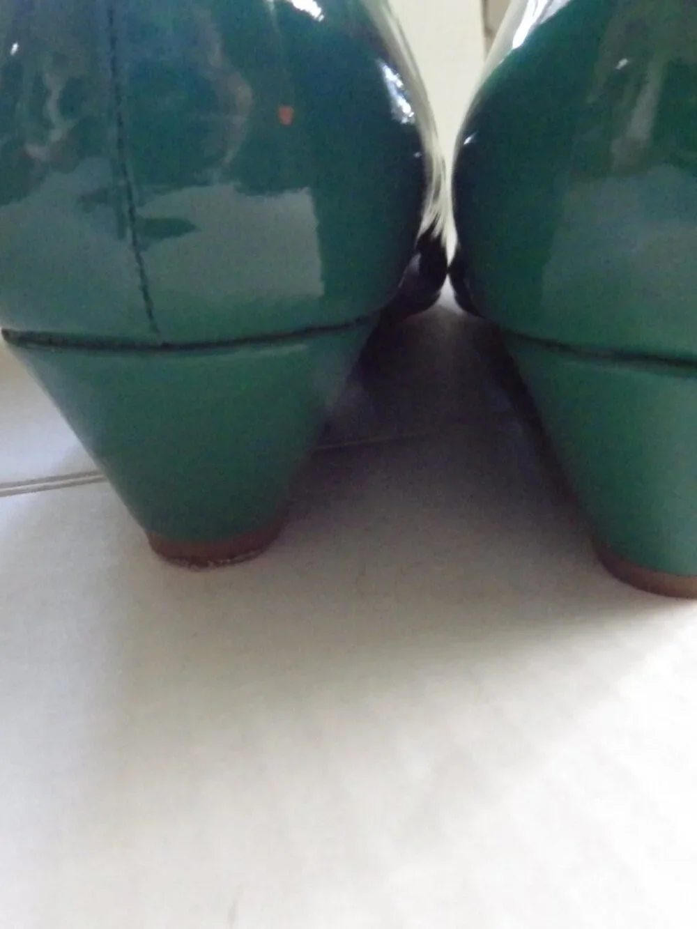 Talbots Tiffy48 Cucumber (Green) Patent Wedge/ Open Toe/ 1.5